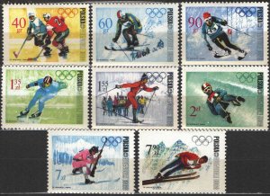 Poland 1968 MNH Stamps Scott 1561-1568 Sport Winter Olympic Games Hockey Skiing