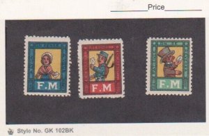 3 France WWI Military Franchise Stamps MH