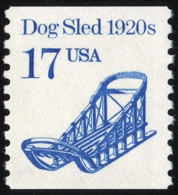 SC#2135 17¢ Dog Sled Coil Single (1986) MNH