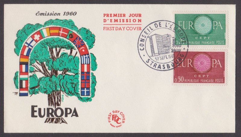 FRANCE - 1960 EUROPA - 2V FDC