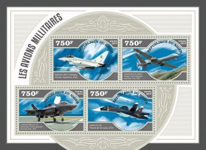 Military Aircraft Aviation Stamps Niger 2014 MNH Typhoon Lockheed Martin 4v M/S