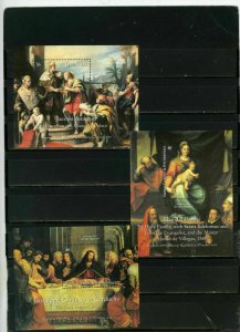 GRENADA GRENADINES 2000 PAINTINGS FROM PRADO MUSEUM 3 S/S MNH  