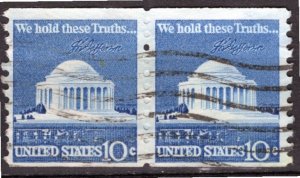 USA; 1973: Sc. # 1520:  Used Perf. 10 Coil Se-Tenant Single Stamps