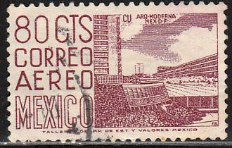 MEXICO C265b, 80cents 1950 Definitive 2nd Printing wmk 300. USED. F-VF. (1111)