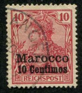 German Offices Morocco SC# 9 o/p'd  10 Centines on Germany used