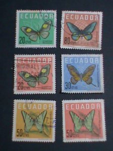 ECUADOR STAMP 1970- COLORFUL BEAUTIFUL LOVELY  BUTTERFLY USED STAMPS-VERY FINE