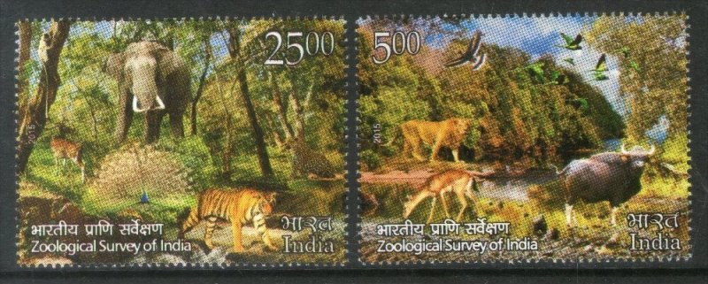 India 2015 Zoological Survey of India Wildlife Elephant Tiger Lion Peacock De...