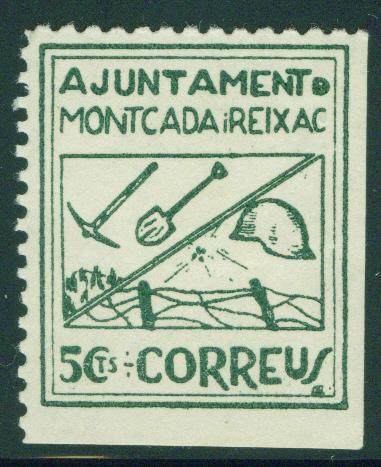 SPAIN Civil War Republic Montcada Reixac lablel GG902