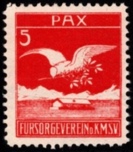 Vintage Switzerland Poster Stamp Peace Welfare Association Catholic Moral Relief