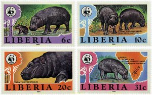74059 MNH LIBERIA 1984 HIPOPOTAMO ENANO
