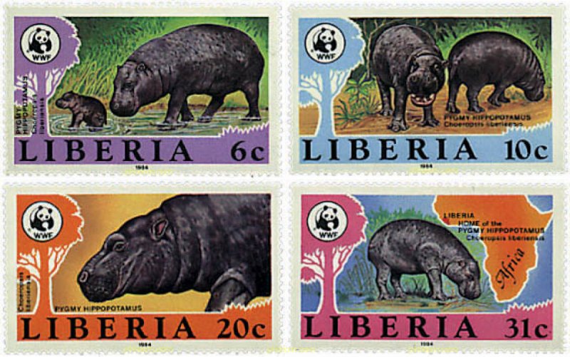 74059 MNH LIBERIA 1984 HIPOPOTAMO ENANO