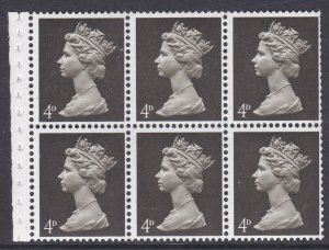 UB9b  Pre-decimal Machin Booklet Pane Head A Phosphor Omitted UNMOUNTED MINT