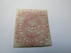 US Local Stamps,Sc.#132L2,1c Squier & Co's City Letter Dispatch,1860 MH ...