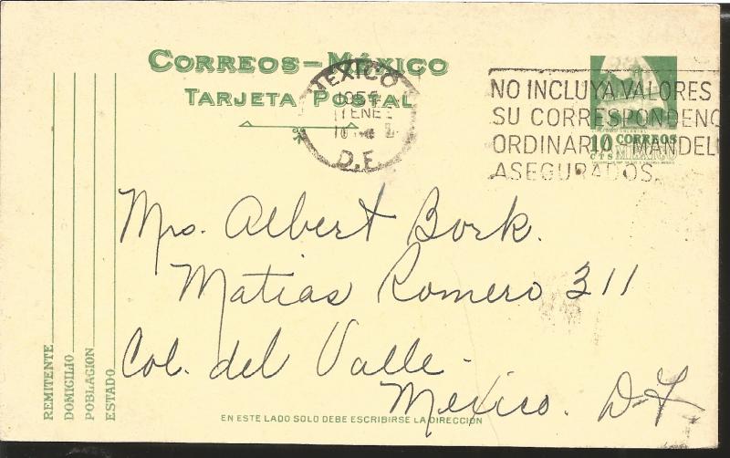J) 1914 MEXICO, MORELOS, COLONIAL ARCHITECTURE, WITH SLOGAN CANCELLATION, AIRMAI