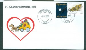 Denmark Cover. 2007.Mail Coach. Copenh.. “Christmas Seal Walk# 31.Sc#1389. # 02