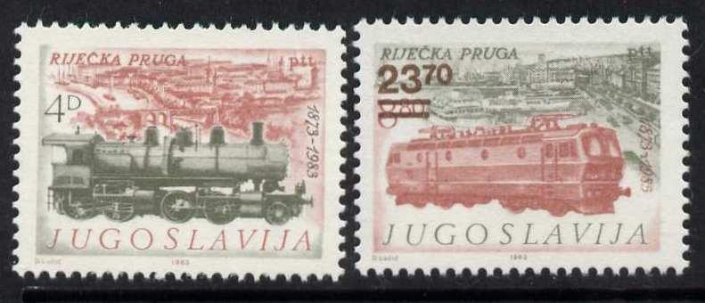 Yugoslavia 1623-4 MNH Trains, Rijeka Railway