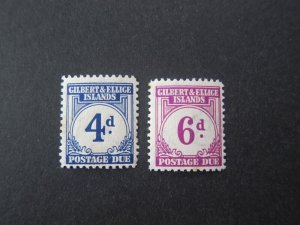 Gilbert & Ellice 1940 Sc J4,J6 toning MH