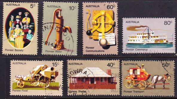 Australia #532-38 used cpl pioneers