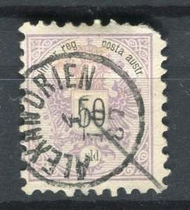 AUSTRIA; LEVANT 1888 classic Coat of Arms issue used 50sl. Alexandrien Postmark
