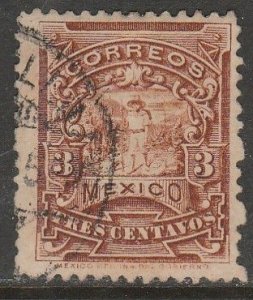 MEXICO 281 3¢ MULITA UNWATERMARKED USED F-VF. (812)