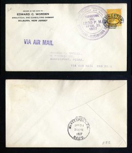 # 591 CAM # 11 First Flight cover, Youngstown, OH to McKeesport, PA - 4-21-1927