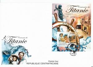Titanic Stamps Central African Rep 2013 FDC Ships Nautical 1v S/S