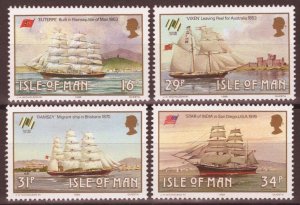 Isle of Man 367-370 MNH Historic Sailing Ships Emblem & Flag ZAYIX 033022SM83M