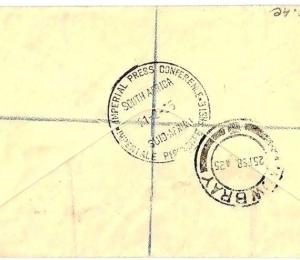 BECHUANALAND Cover 1935 *IMPERIAL PRESS CONFERENCE* Registered Air Mail W109b