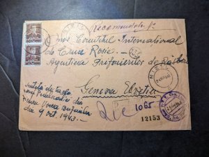 1943 Registered Romania Cover Mizil to Geneva Switzerland