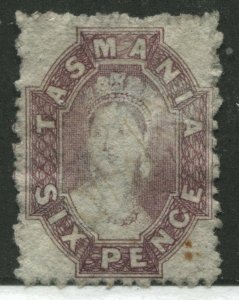 Tasmania QV 1864 6d red lilac mint no gum