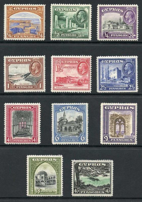 Cyprus SG133/43 1934 Set of 11 m/mint