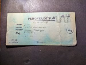 1944 USA WWII Prisoner of War POW Folded Letter Cover to Themar Thur Germany