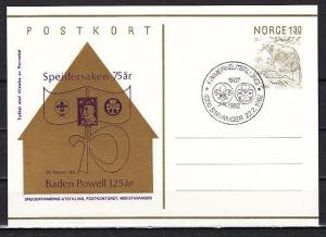 Norway, 1982 cancel. 75th Scout Anniversary on Postal Card. First day cancel. ^