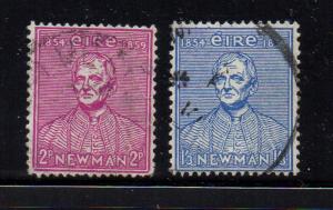 Ireland Sc 153-4 1954 Catholic University Cardinal Newman stamp set used