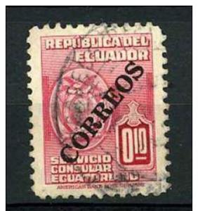 Ecuador 1951 - Scott 547 used - 10c, Arms, overprinted