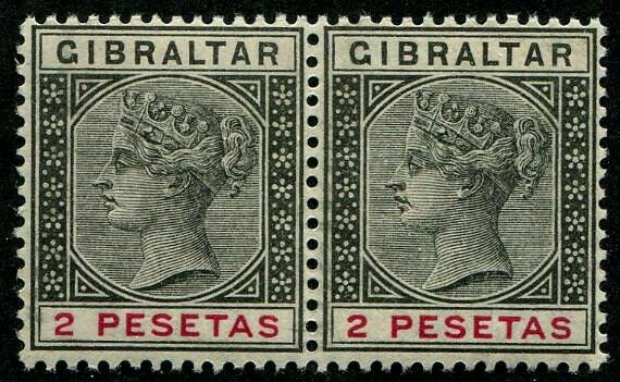 HERRICKSTAMP GIBRALTAR Sc.# 37 Mint NH Pair. Scott Retail $50.00