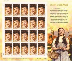 SCOTT  4077  JUDY GARLAND  39¢  SHEET OF 20  MNH  SHERWOOD STAMP