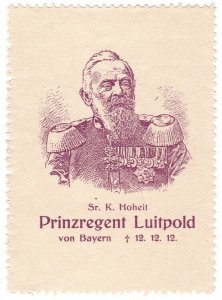 (I.B) Germany Cinderella : Prince Leopold of Bavaria Mourning Stamp