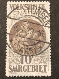 German stamp, Deutsche Briefmarke, SAAR 1928, Dabei Vollem stempel, Mi#164 $1200