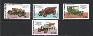 TOGO - 1977 AIR POST - AUTOMOBILES - SCOTT C308 TO C311 - MNH