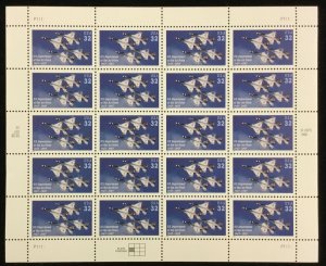 3167   USAF 50th Anniversary    MNH 32 cent sheet of 20  FV $6.40  1997