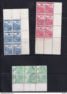 Bulgaria  1932 Air Post set Large multiples 6x Sheet corner Margins Used 15373