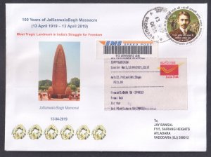 INDIA - 2019 MEMORIAL OF JALLIANWALA BAGH MASSACRE - COMMERCIALLY USED COVER