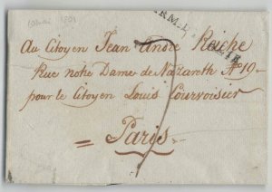 France 1801 ARMEE D'ITALIE Reggio Italy to Paris Stampless Cover