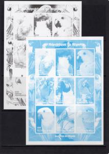 Niger 1999 Sc#1011  Parrots-Birds Sheetlet 5 Progressive Proofs MNH
