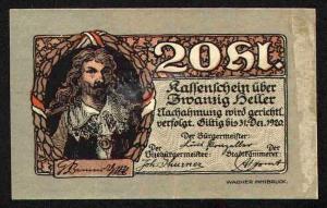 Austria - Notgeld Note - Rattenberg - 20 Heller - 1920