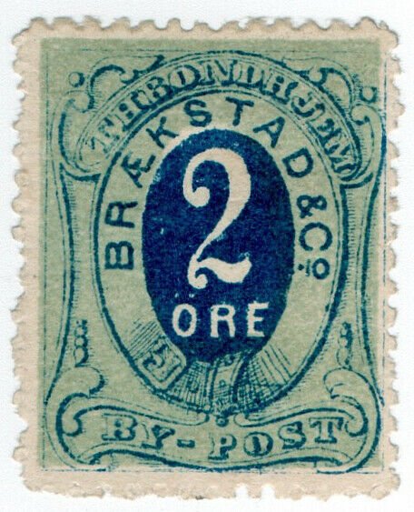 (I.B-CK) Norway Local Post : Trondheim 2 Ore (Braekstad & Co)