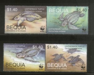 St Vincent Bequia 2001 WWF Leatherback Turtle Reptiles Wildlife Sc 303 MNH 300