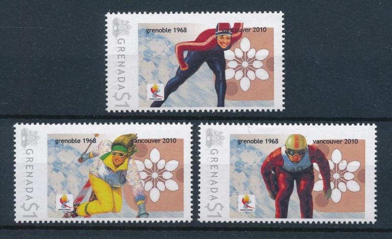 [75259] Grenada 2009 Olympic Games Vancouver Grenoble Skating Skiing  MNH