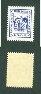 Denmark. Poster Stamp IOOF Odd Fellows. Esbjerg Lodge # 20,Holger Danske. Viking